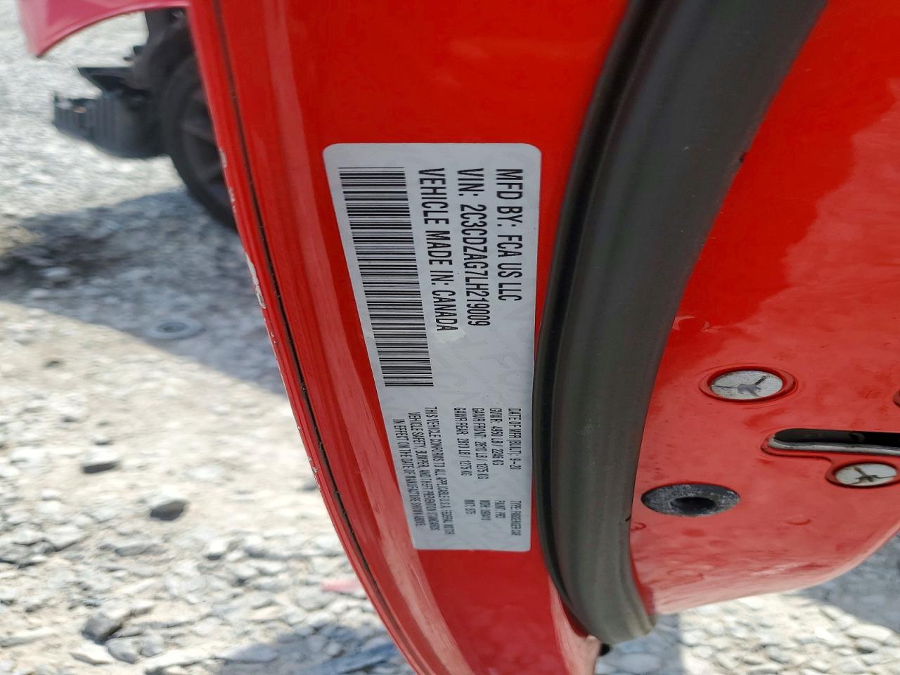2020 Dodge Challenger Sxt Red vin: 2C3CDZAG7LH219009
