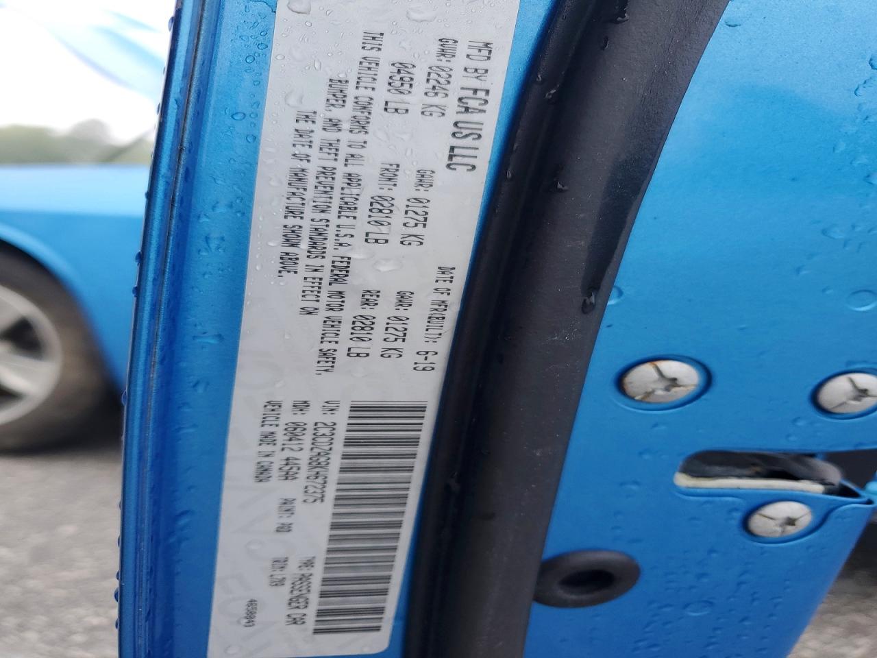 2019 Dodge Challenger Sxt Blue vin: 2C3CDZAG8KH672375