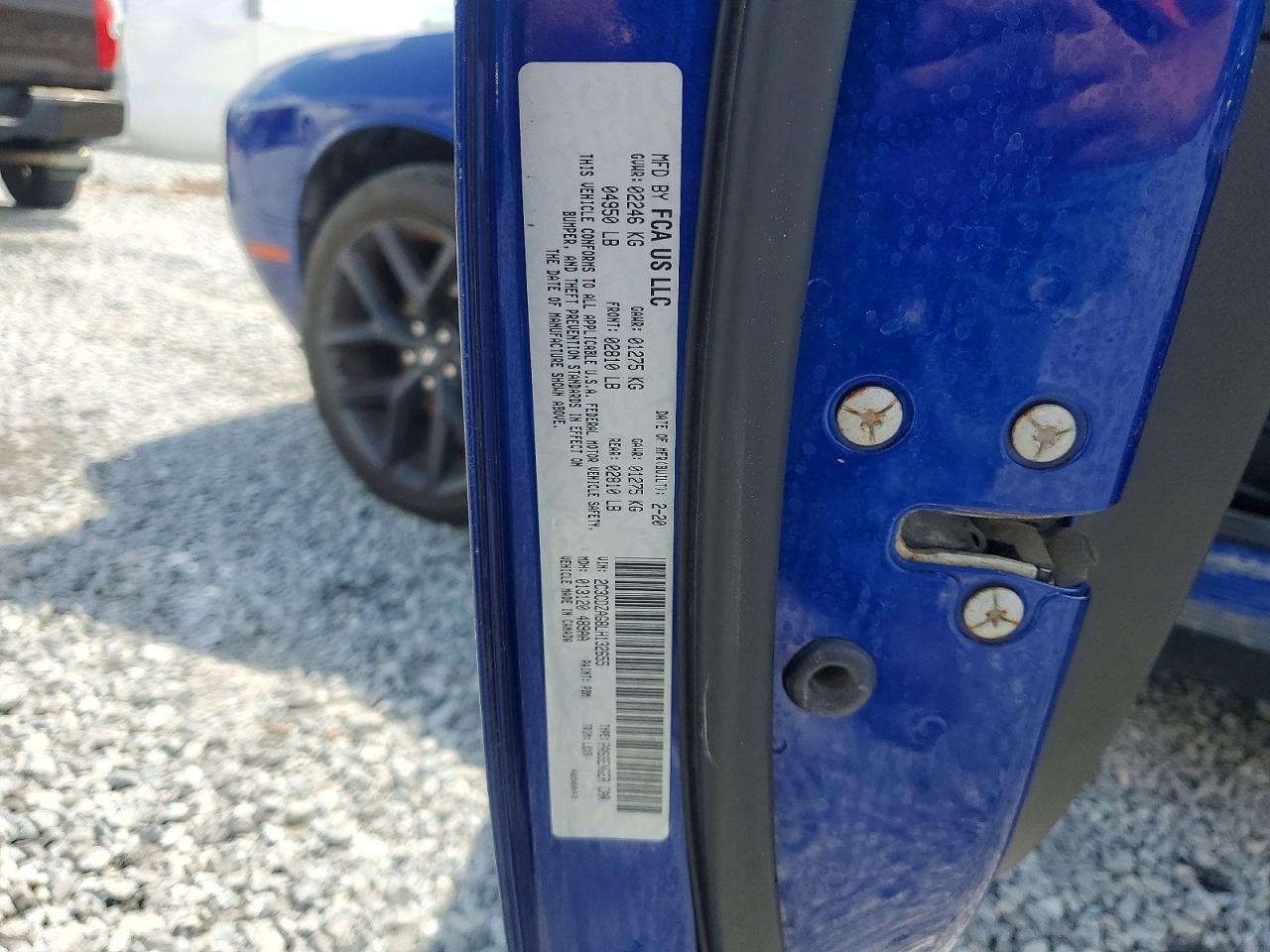 2020 Dodge Challenger Sxt Blue vin: 2C3CDZAG8LH132655