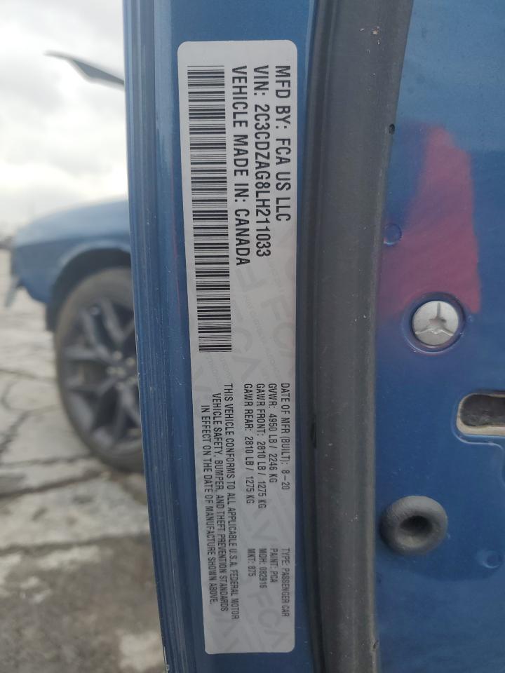 2020 Dodge Challenger Sxt Синий vin: 2C3CDZAG8LH211033
