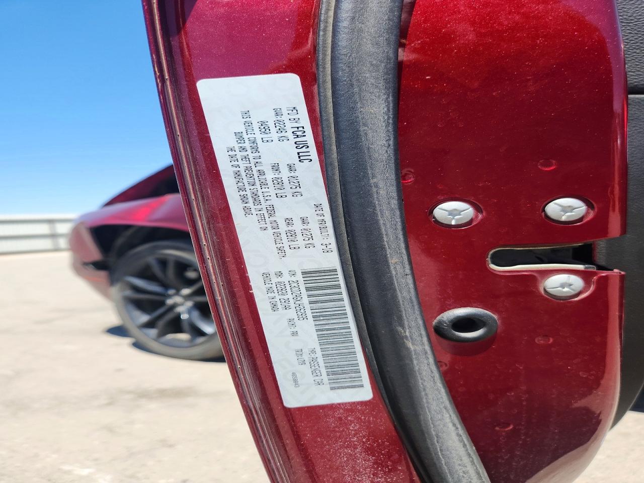 2018 Dodge Challenger Sxt Burgundy vin: 2C3CDZAGXJH262935