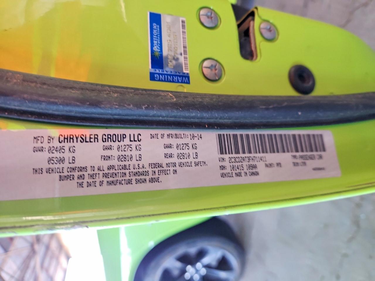 2015 Dodge Challenger Sxt Green vin: 2C3CDZAT3FH711411