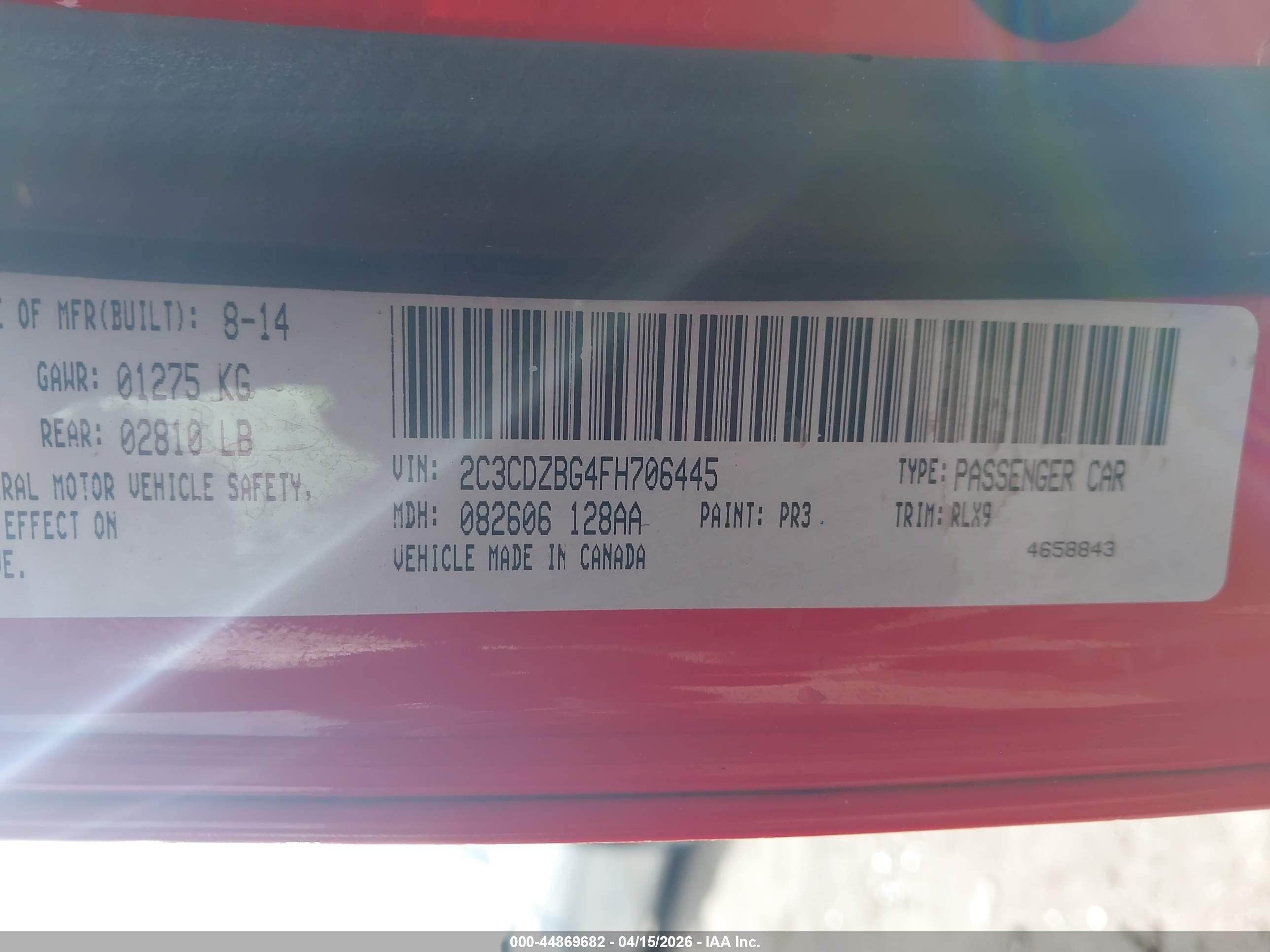2015 Dodge Challenger Sxt Plus Red vin: 2C3CDZBG4FH706445
