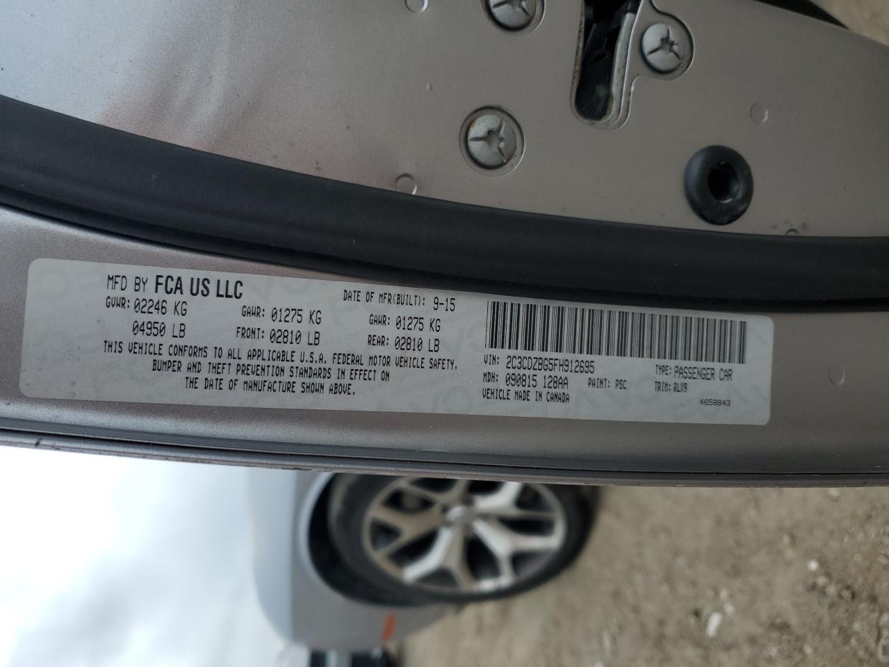 2015 Dodge Challenger Sxt Plus Silver vin: 2C3CDZBG5FH912695