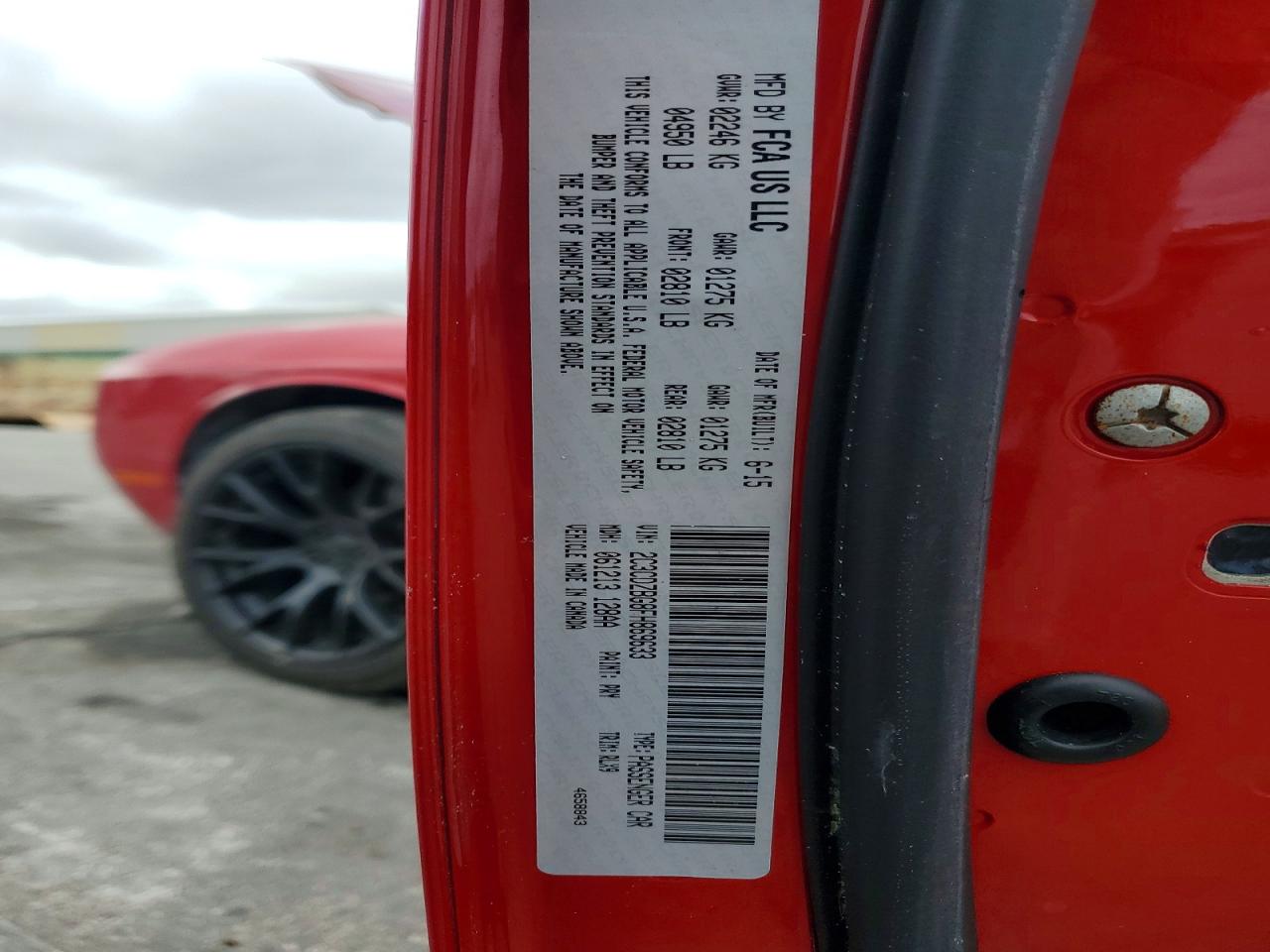 2015 Dodge Challenger Sxt Plus Red vin: 2C3CDZBG8FH869633