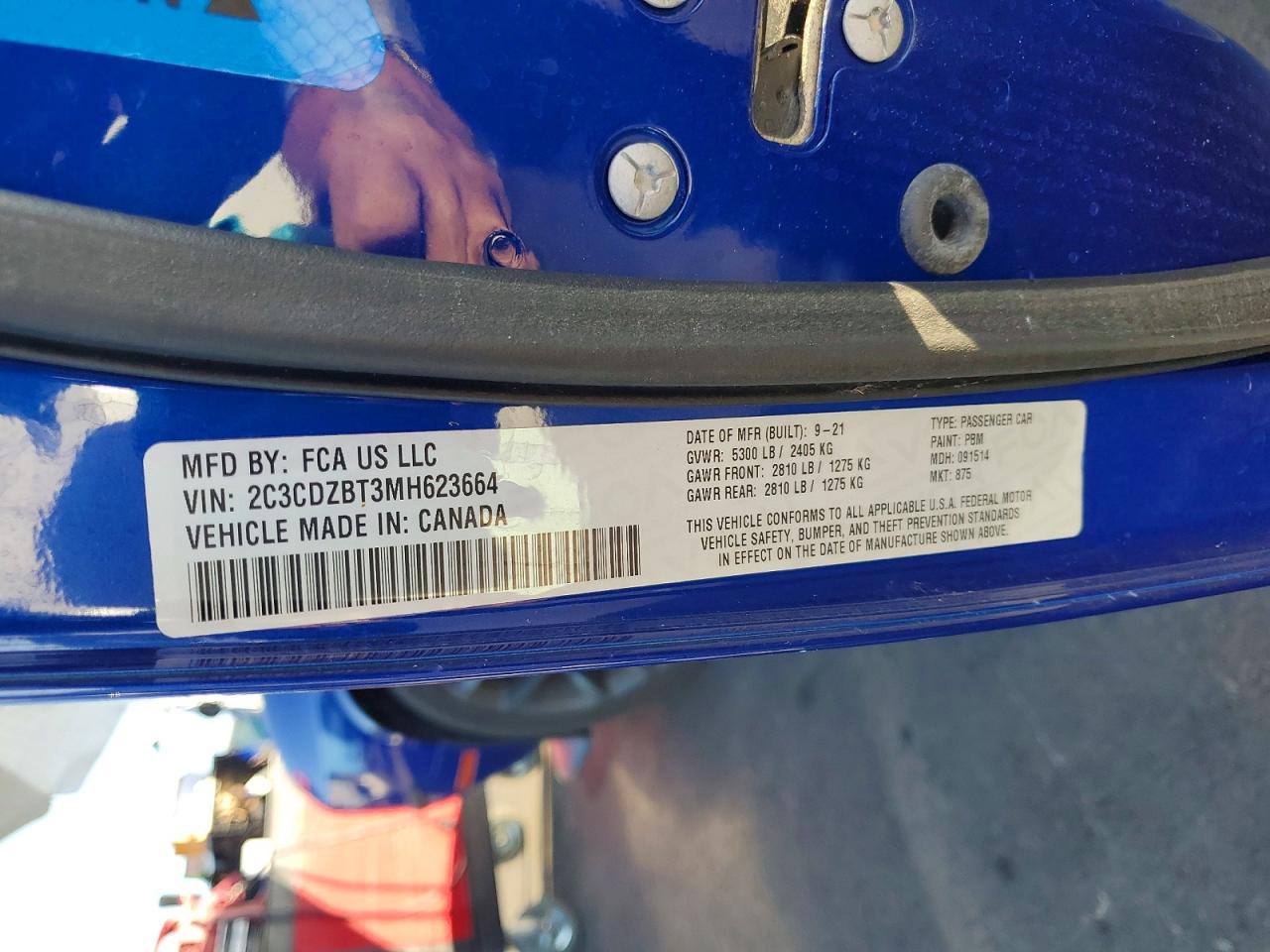 2021 Dodge Challenger R/t Blue vin: 2C3CDZBT3MH623664