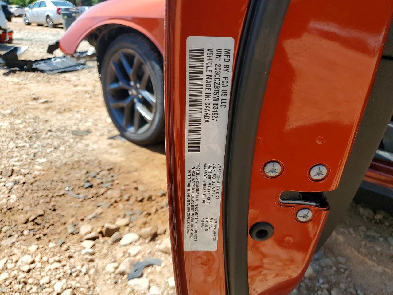 2021 Dodge Challenger R/t Оранжевый vin: 2C3CDZBT5MH631927