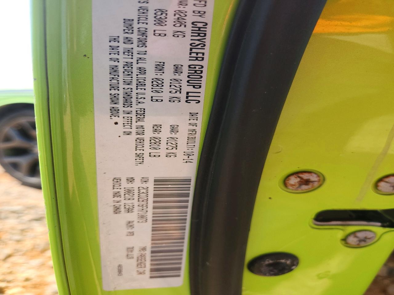 2015 Dodge Challenger Sxt Plus Green vin: 2C3CDZBT6FH710073