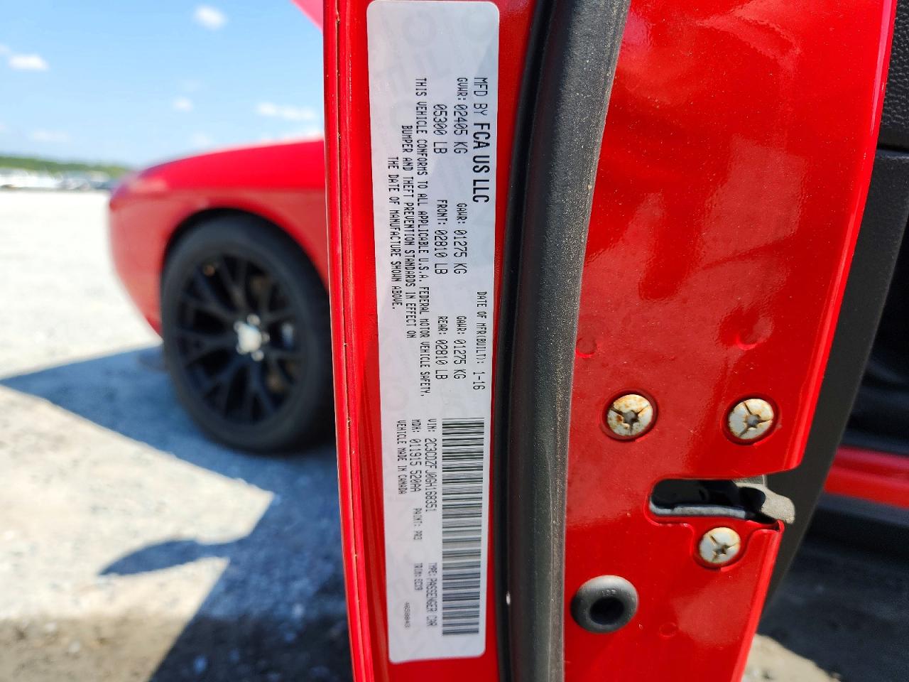 2016 Dodge Challenger R/t Scat Pack Red vin: 2C3CDZFJ0GH168351