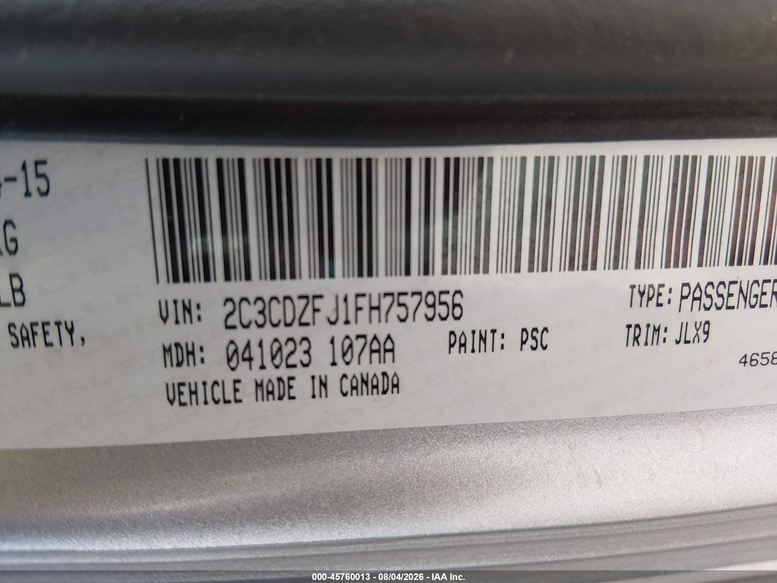 2015 Dodge Challenger R/t Scat Pack Gray vin: 2C3CDZFJ1FH757956
