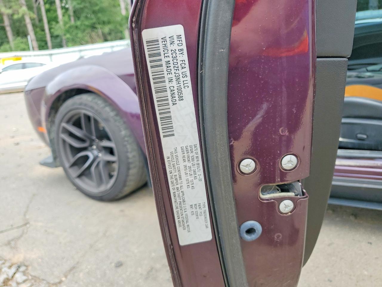 2022 Dodge Challenger R/t Scat Pack Фиолетовый vin: 2C3CDZFJ3NH100588