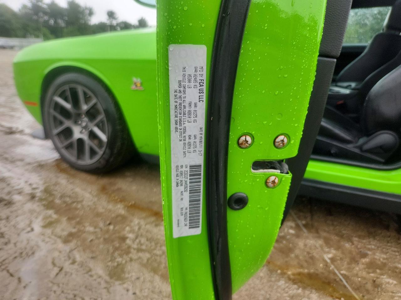 2017 Dodge Challenger R/t 392 Green vin: 2C3CDZFJXHH598292