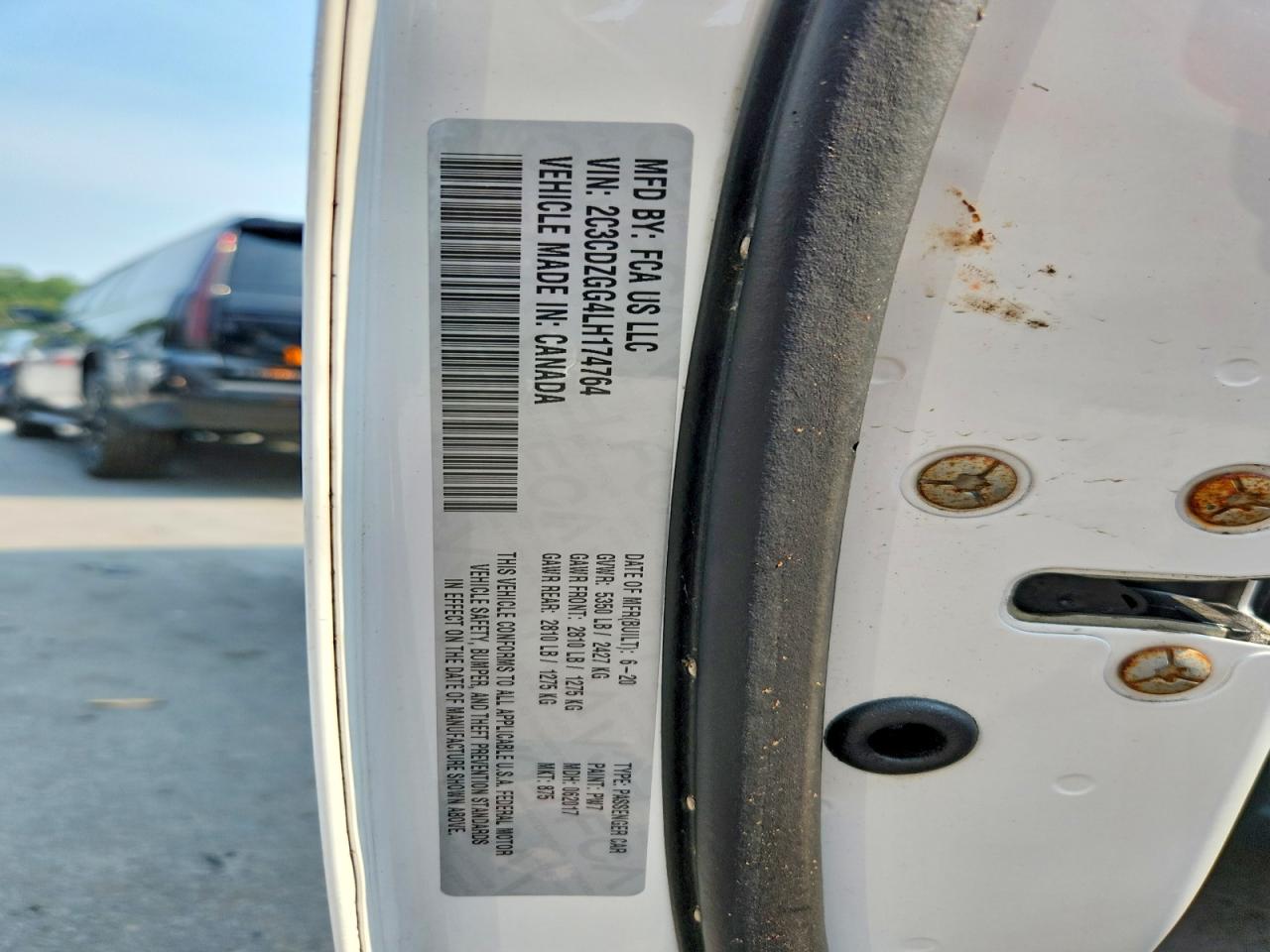 2020 Dodge Challenger Sxt White vin: 2C3CDZGG4LH174764