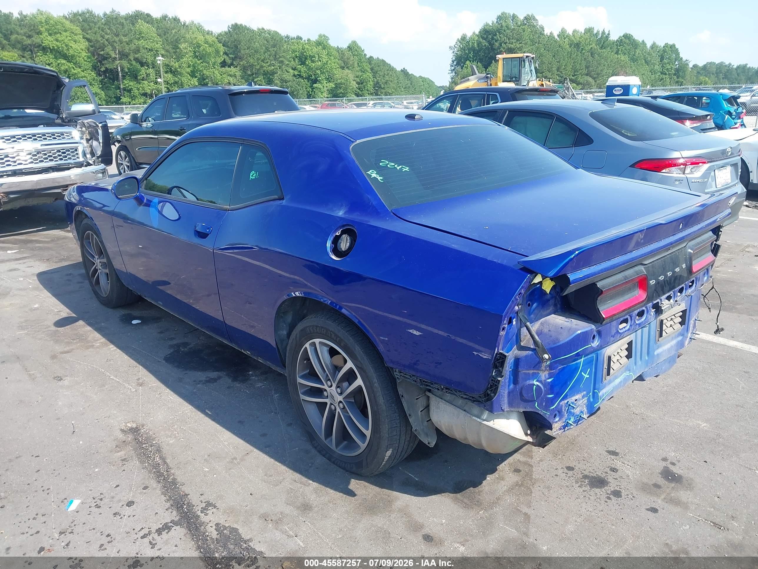 2019 Dodge Challenger Sxt Awd Синий vin: 2C3CDZGG9KH607235