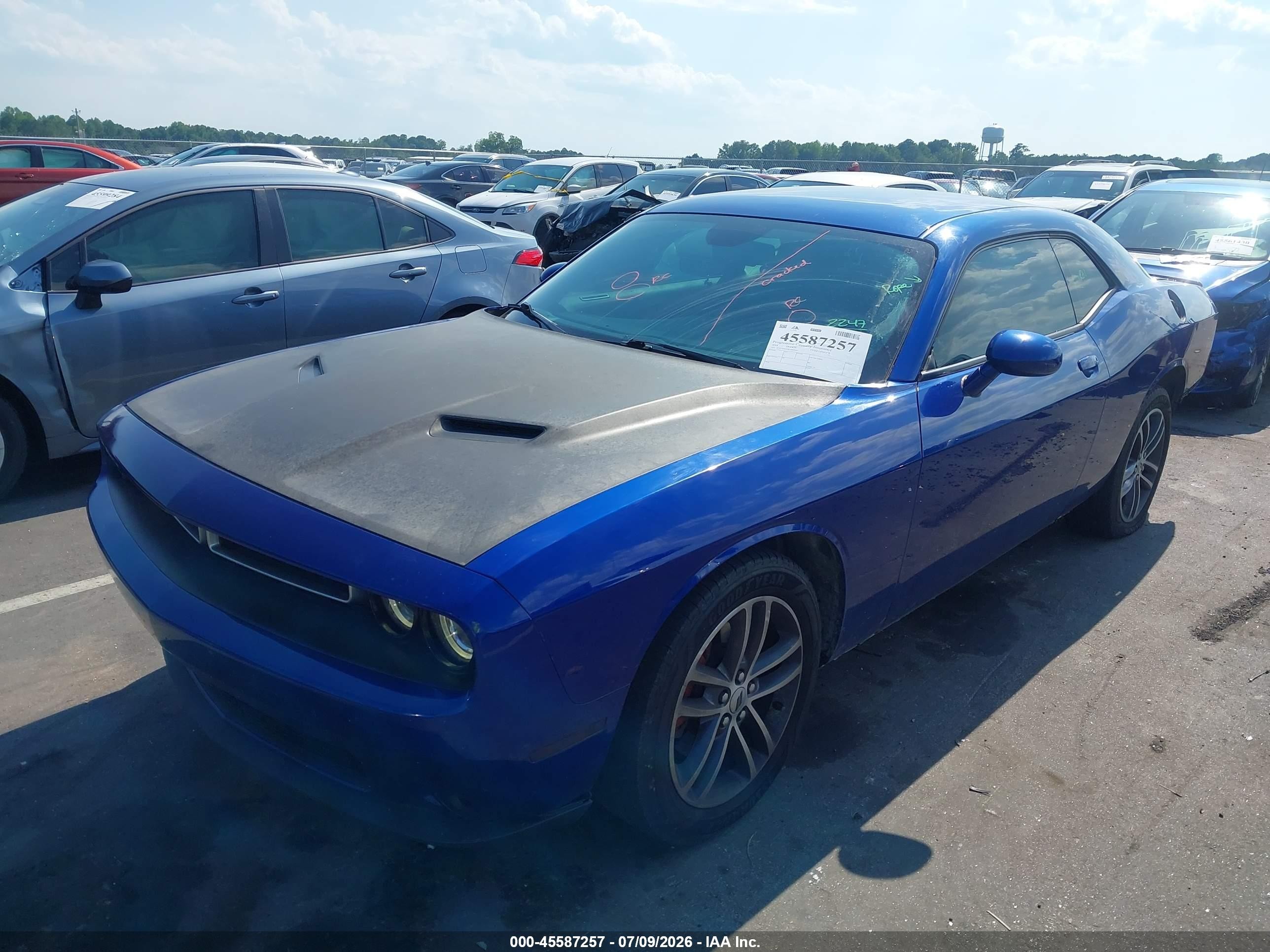 2019 Dodge Challenger Sxt Awd Синий vin: 2C3CDZGG9KH607235