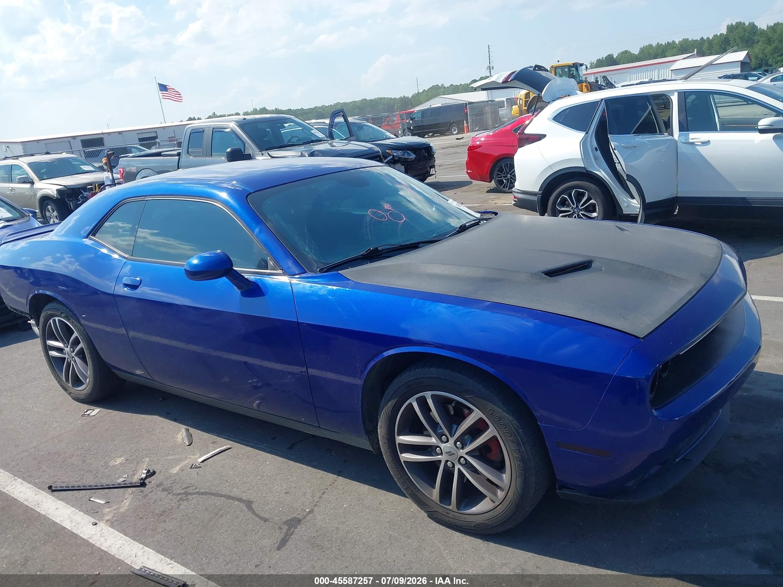 2019 Dodge Challenger Sxt Awd Синий vin: 2C3CDZGG9KH607235