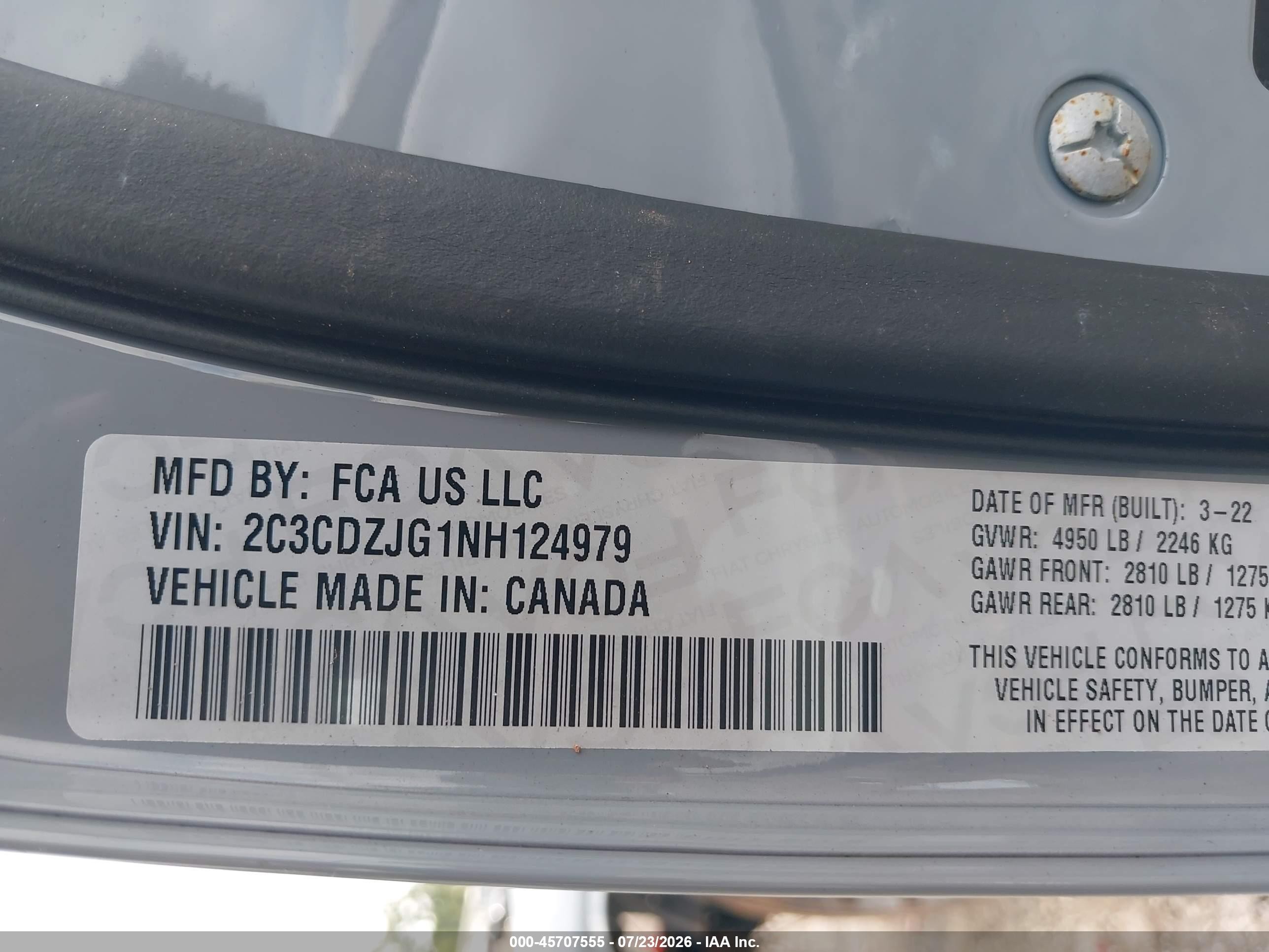 2022 Dodge Challenger Gt Gray vin: 2C3CDZJG1NH124979