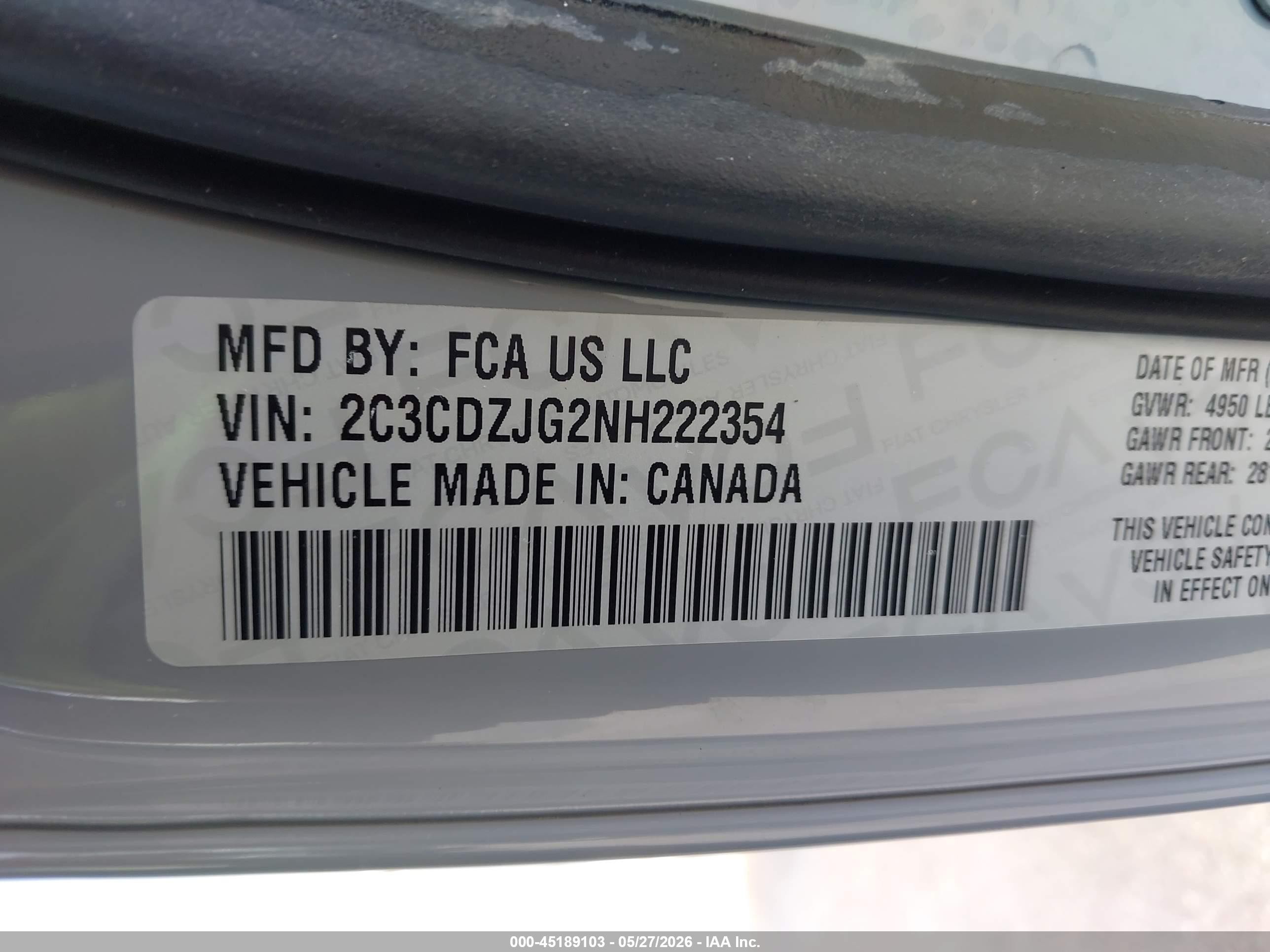 2022 Dodge Challenger Gt Gray vin: 2C3CDZJG2NH222354