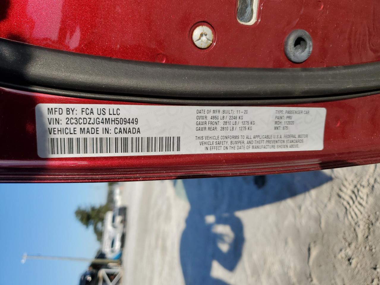 2021 Dodge Challenger Gt Burgundy vin: 2C3CDZJG4MH509449