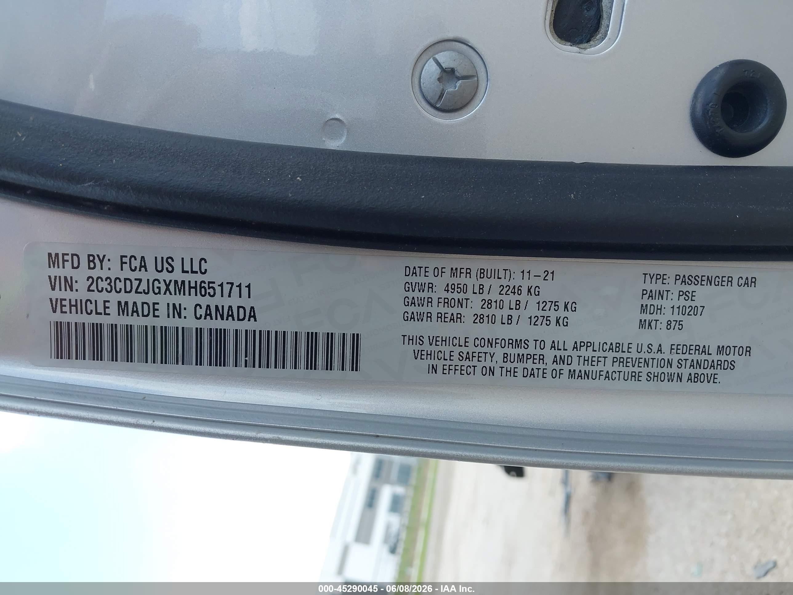 2021 Dodge Challenger Gt Silver vin: 2C3CDZJGXMH651711