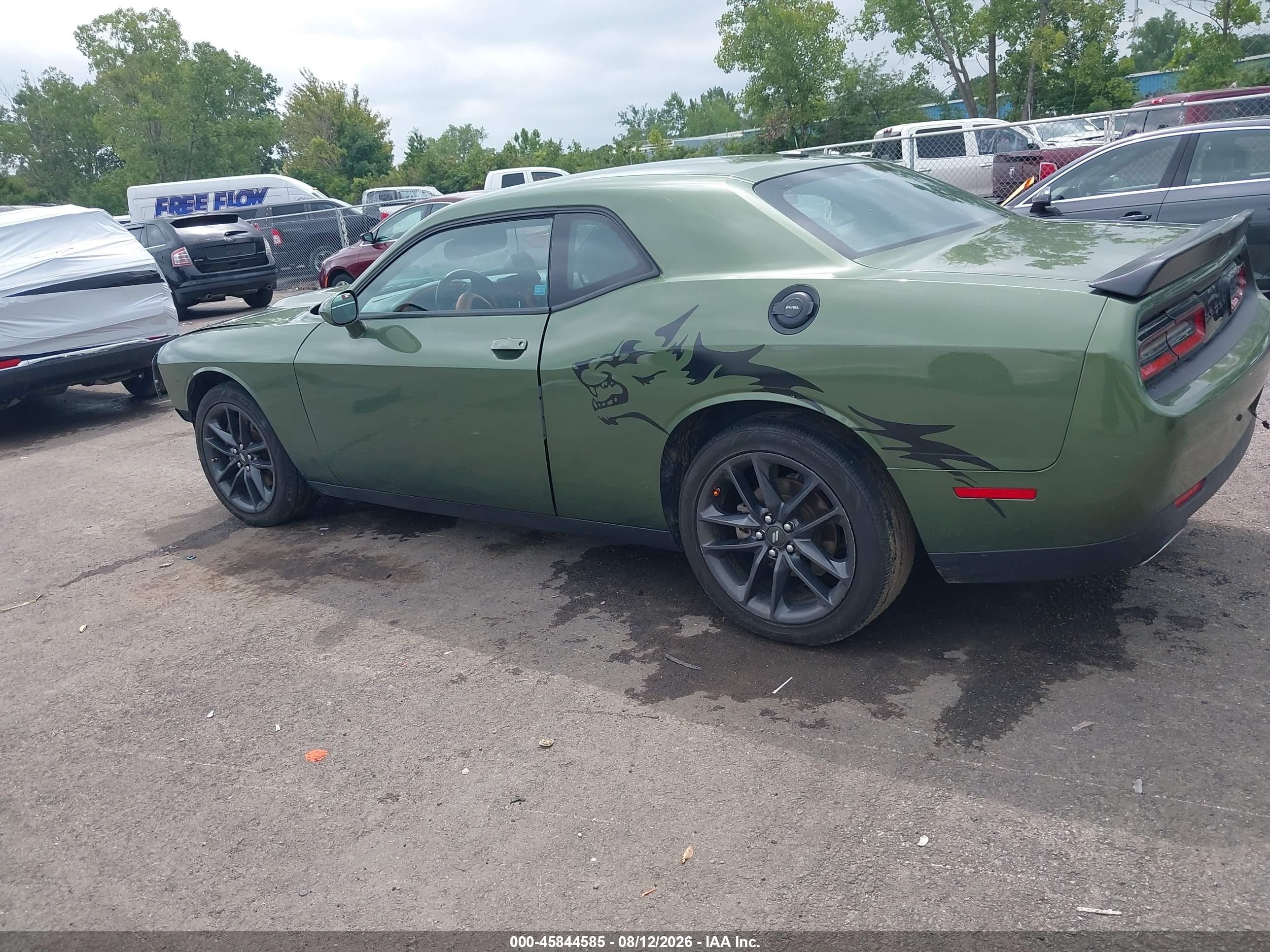 2022 Dodge Challenger Gt Awd Green vin: 2C3CDZKG4NH182468