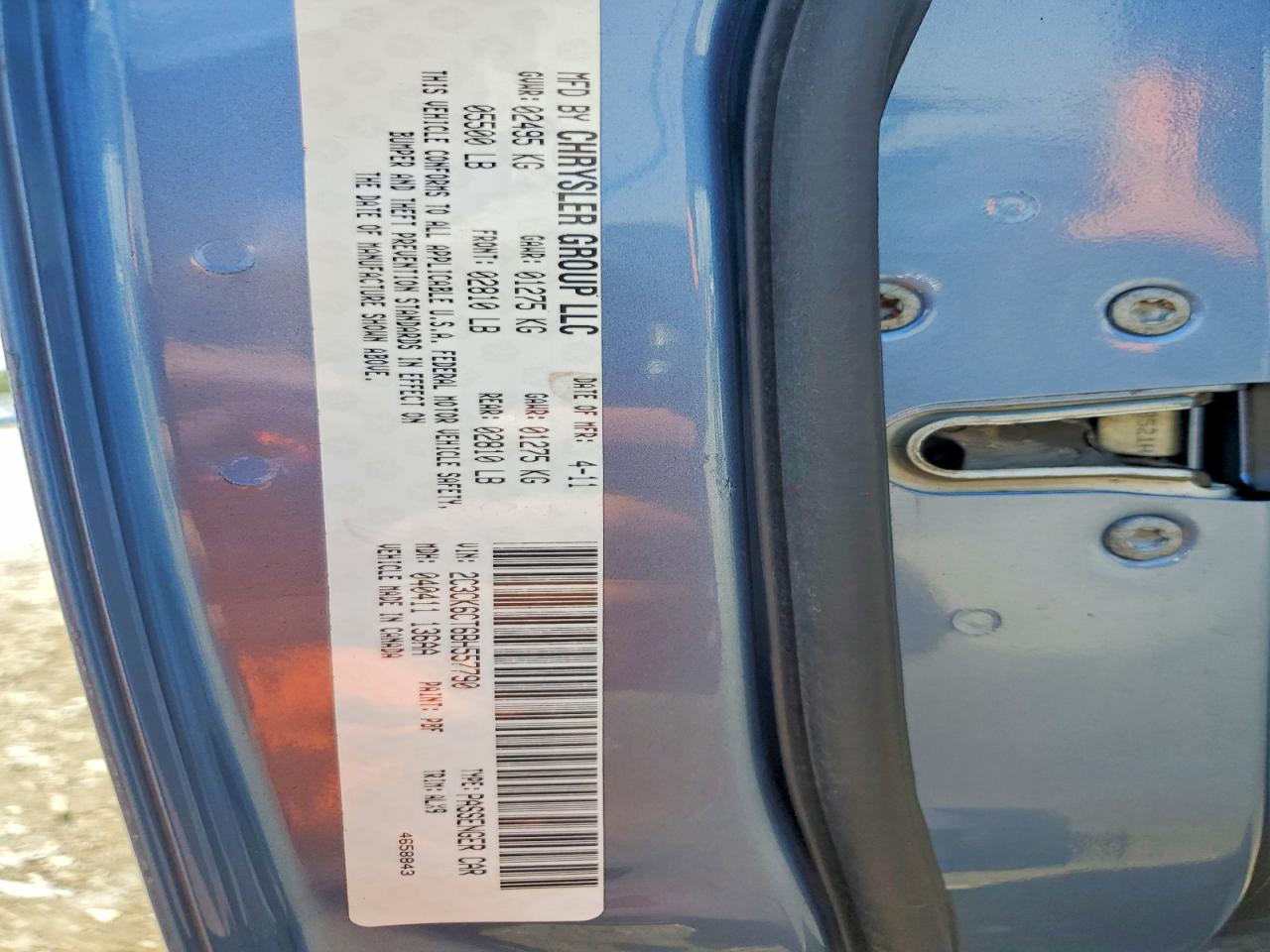 2011 Chrysler 300c Blue vin: 2C3CK6CT6BH557790