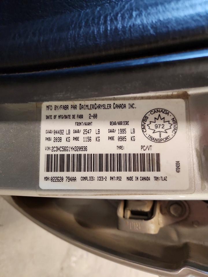 2000 Chrysler Lhs Silver vin: 2C3HC56G1YH320936