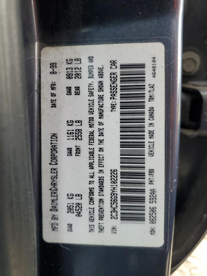 2000 Chrysler Lhs Blue vin: 2C3HC56G9YH102226