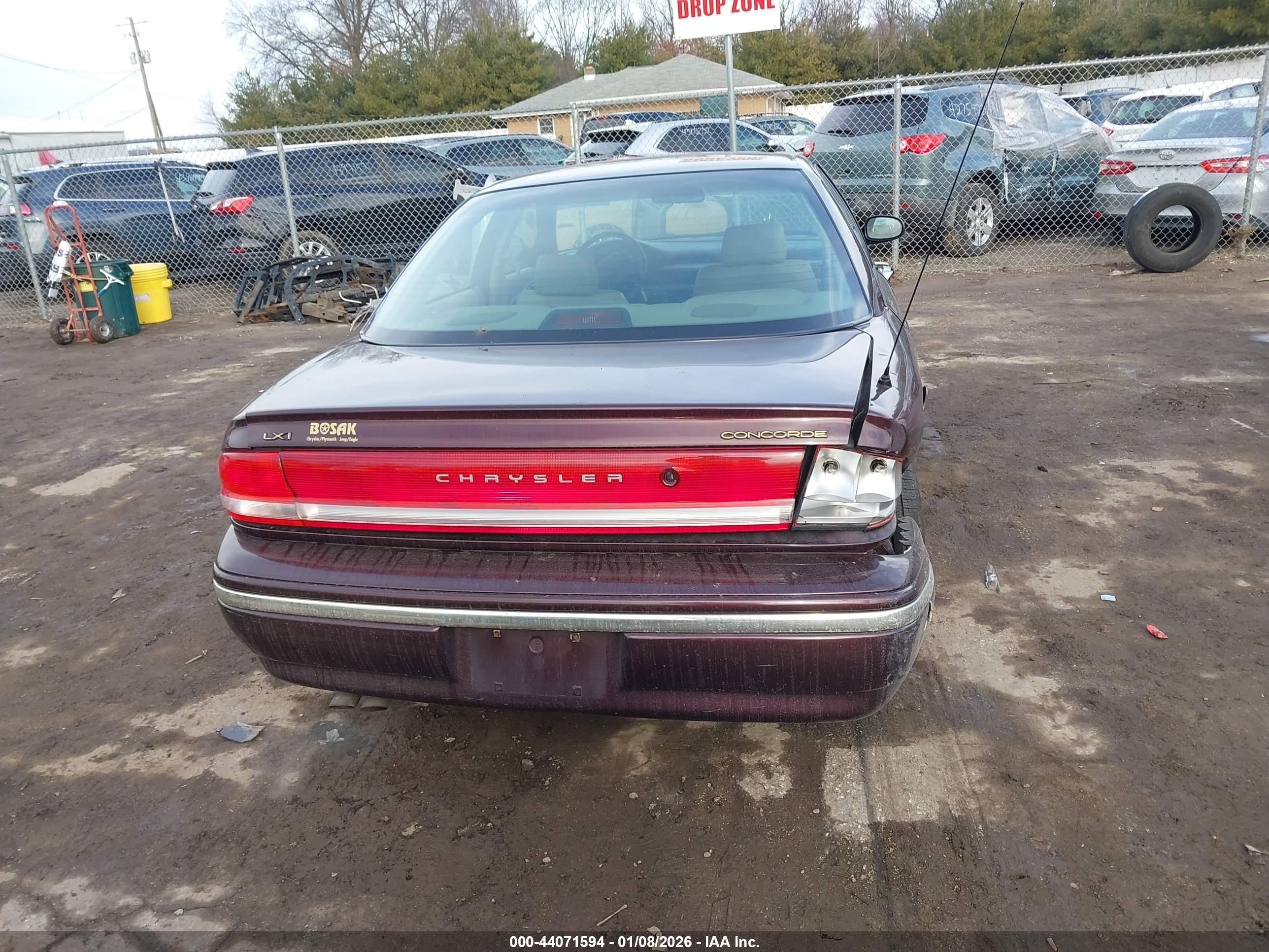 1997 Chrysler Concorde Lx Burgundy vin: 2C3HD56F4VH596950