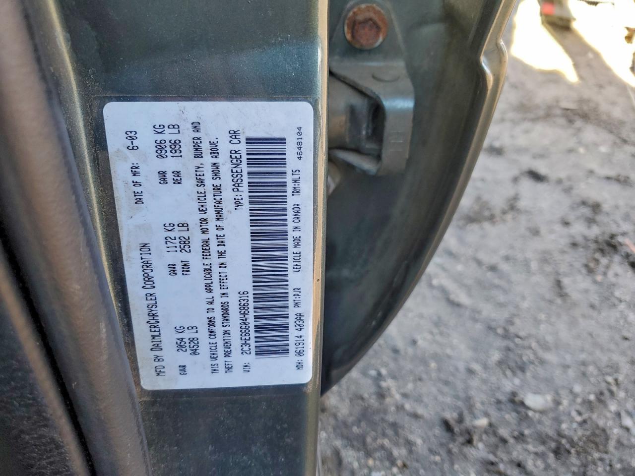 2004 Chrysler 300m Gray vin: 2C3HE66G04H686316