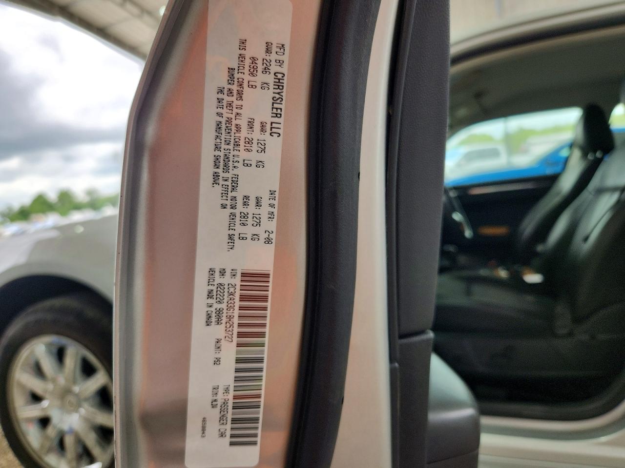 2008 Chrysler 300 Limited Silver vin: 2C3KA33G18H253727