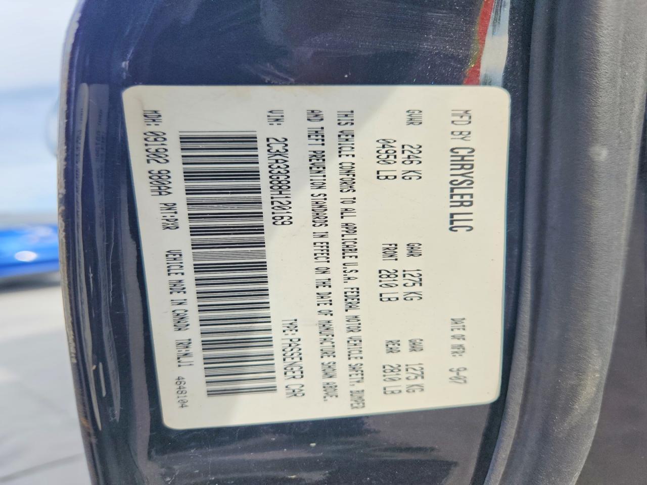 2008 Chrysler 300 Limited Black vin: 2C3KA33G88H120169