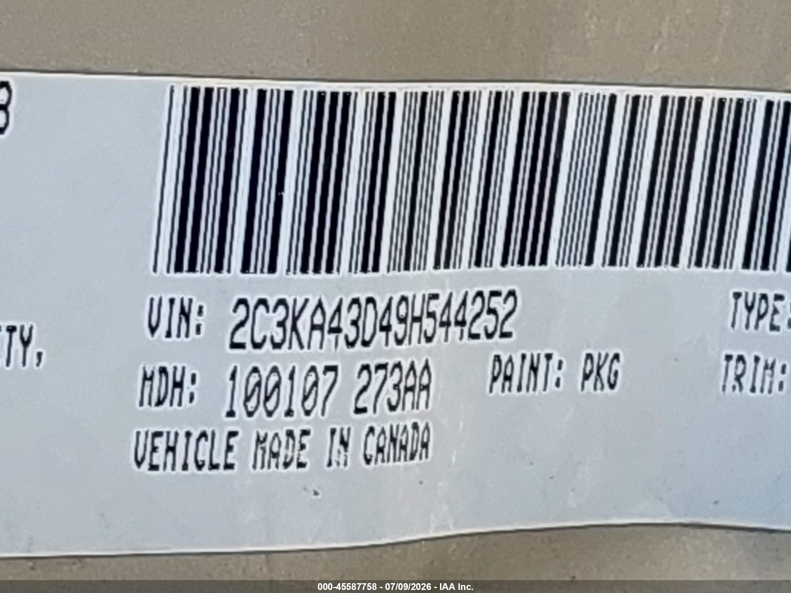 2009 Chrysler 300 Lx Gold vin: 2C3KA43D49H544252