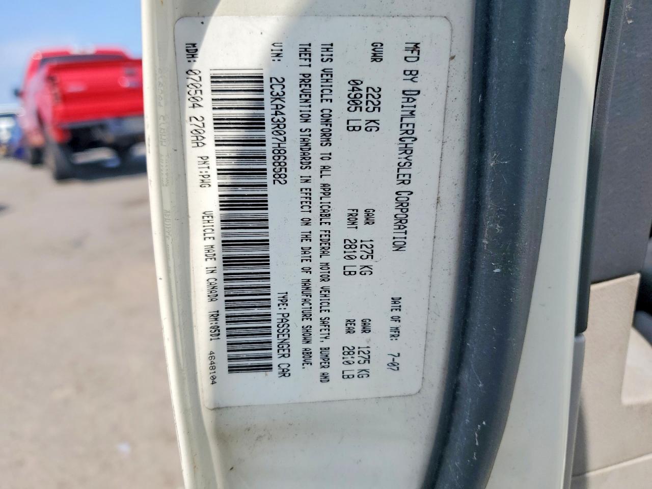 2007 Chrysler 300 Cream vin: 2C3KA43R07H868582