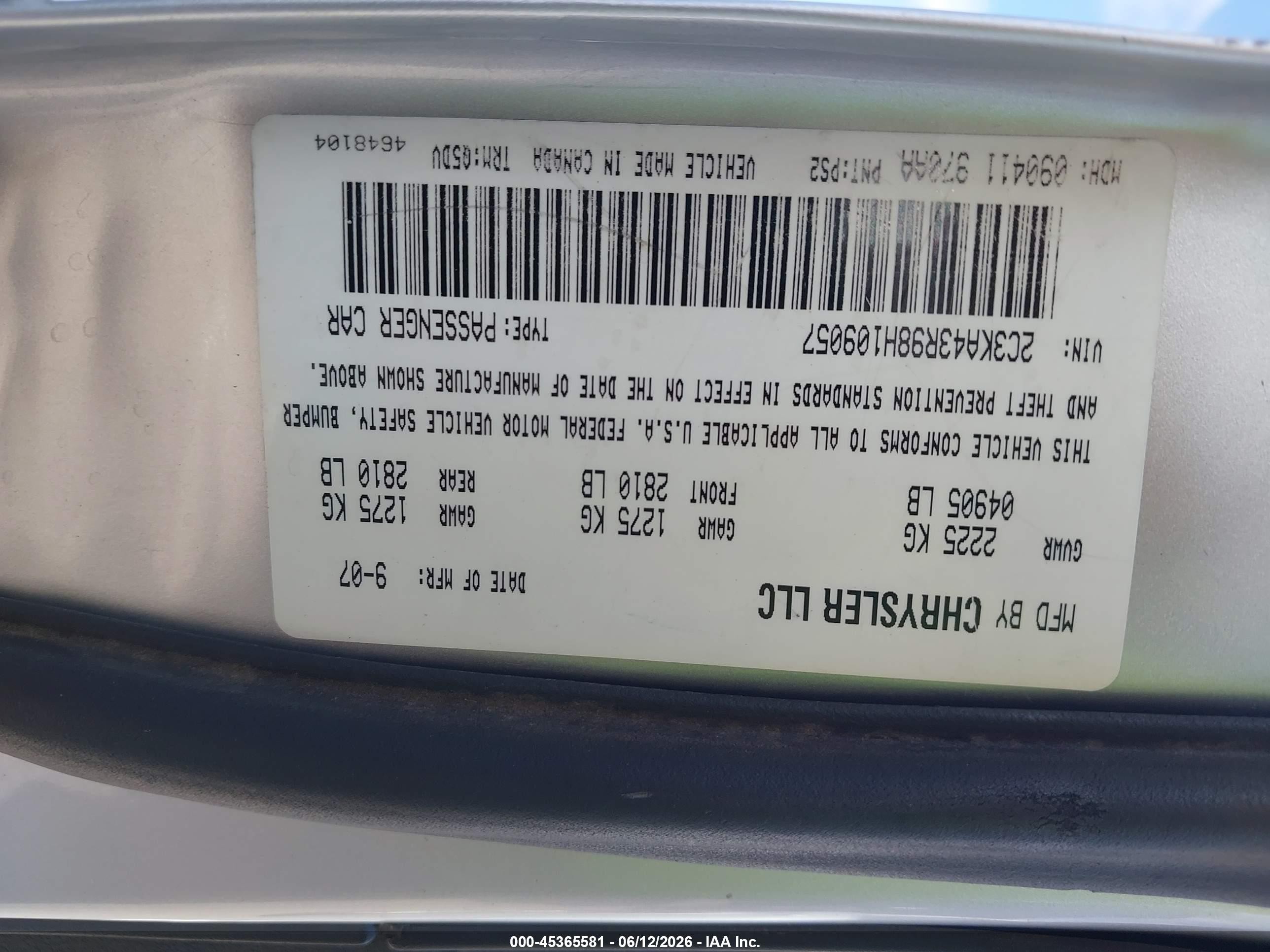 2008 Chrysler 300 Lx Silver vin: 2C3KA43R98H109057