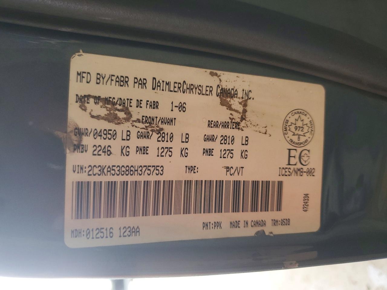 2006 Chrysler 300 Blue vin: 2C3KA53G86H375753
