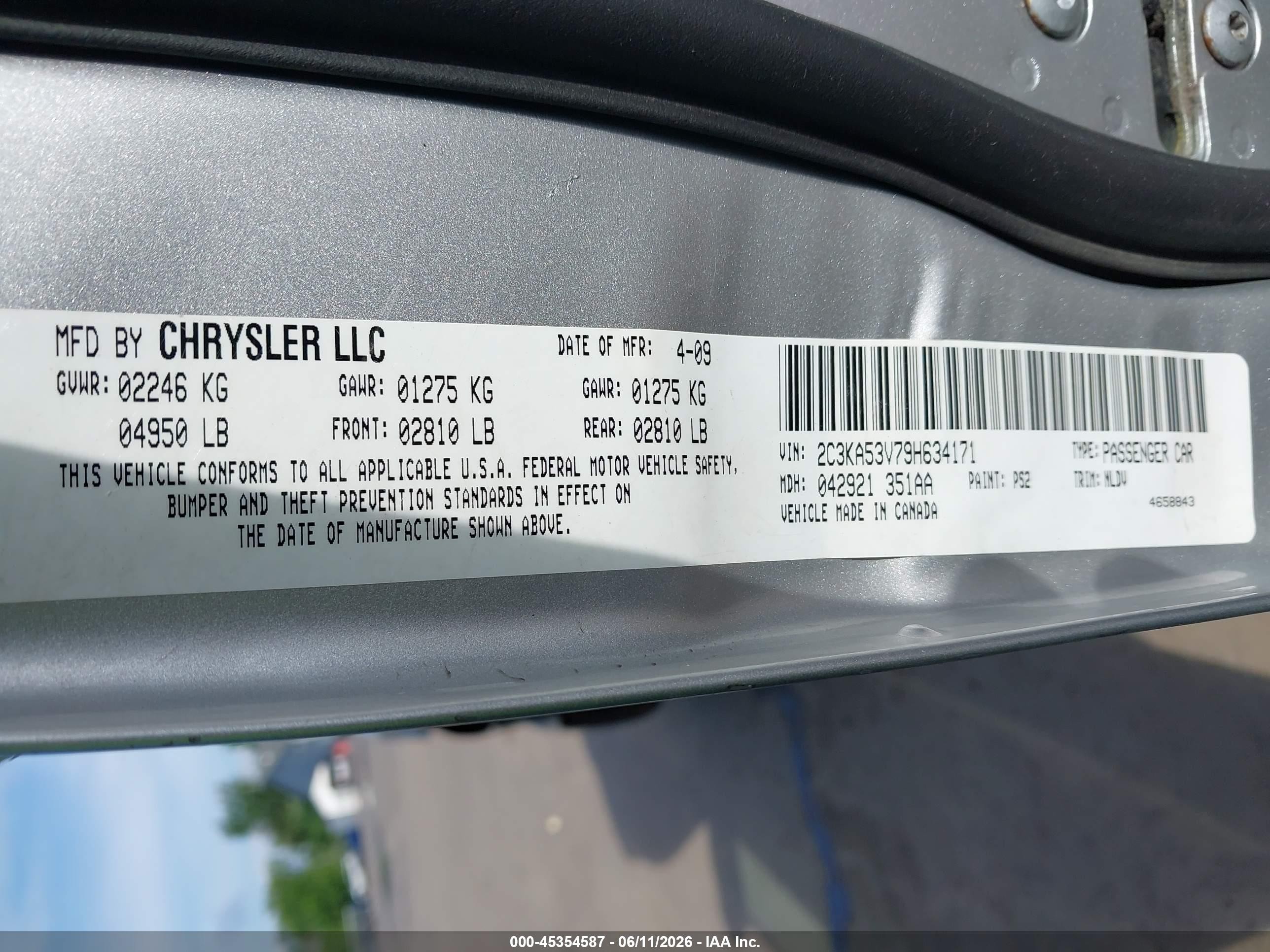 2009 Chrysler 300 Touring Silver vin: 2C3KA53V79H634171