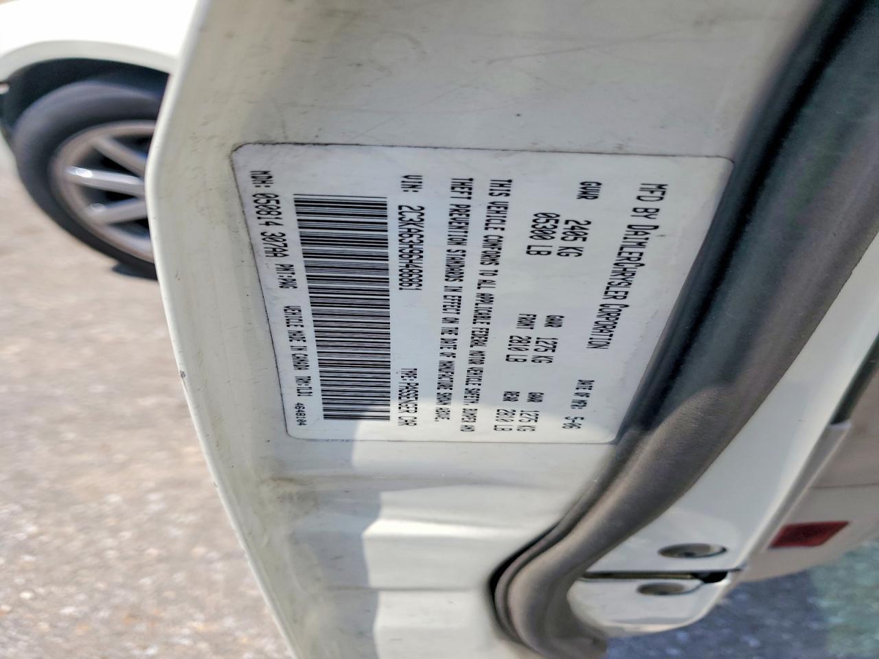2006 Chrysler 300c Белый vin: 2C3KA63H96H486861