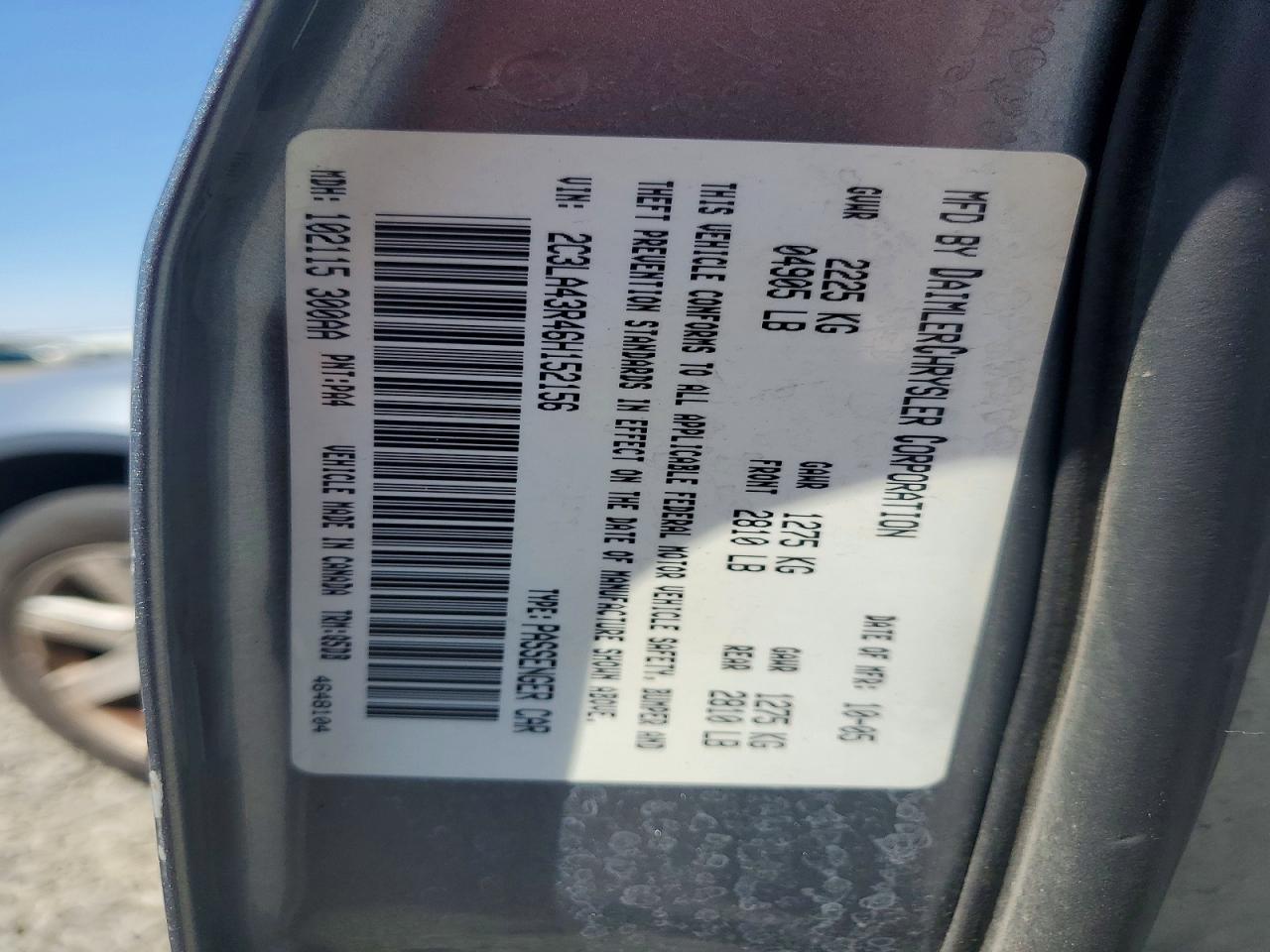 2006 Chrysler 300 Gray vin: 2C3LA43R46H152156