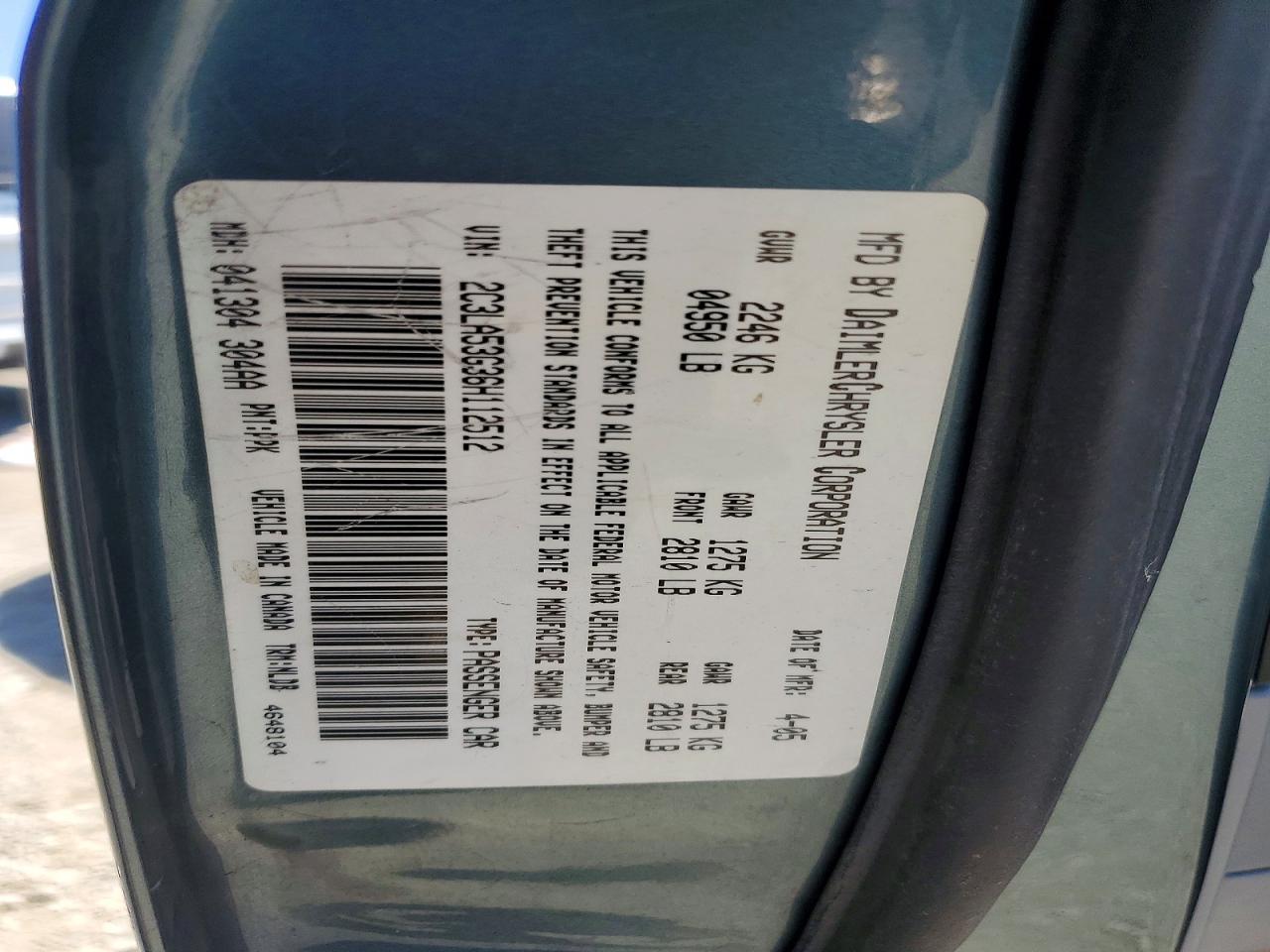 2006 Chrysler 300 Touring Gray vin: 2C3LA53G36H112512