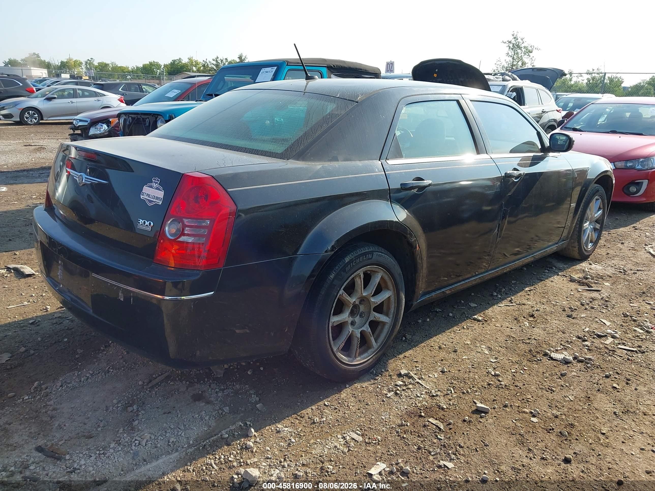 2008 Chrysler 300 Touring Black vin: 2C3LA53G98H238022