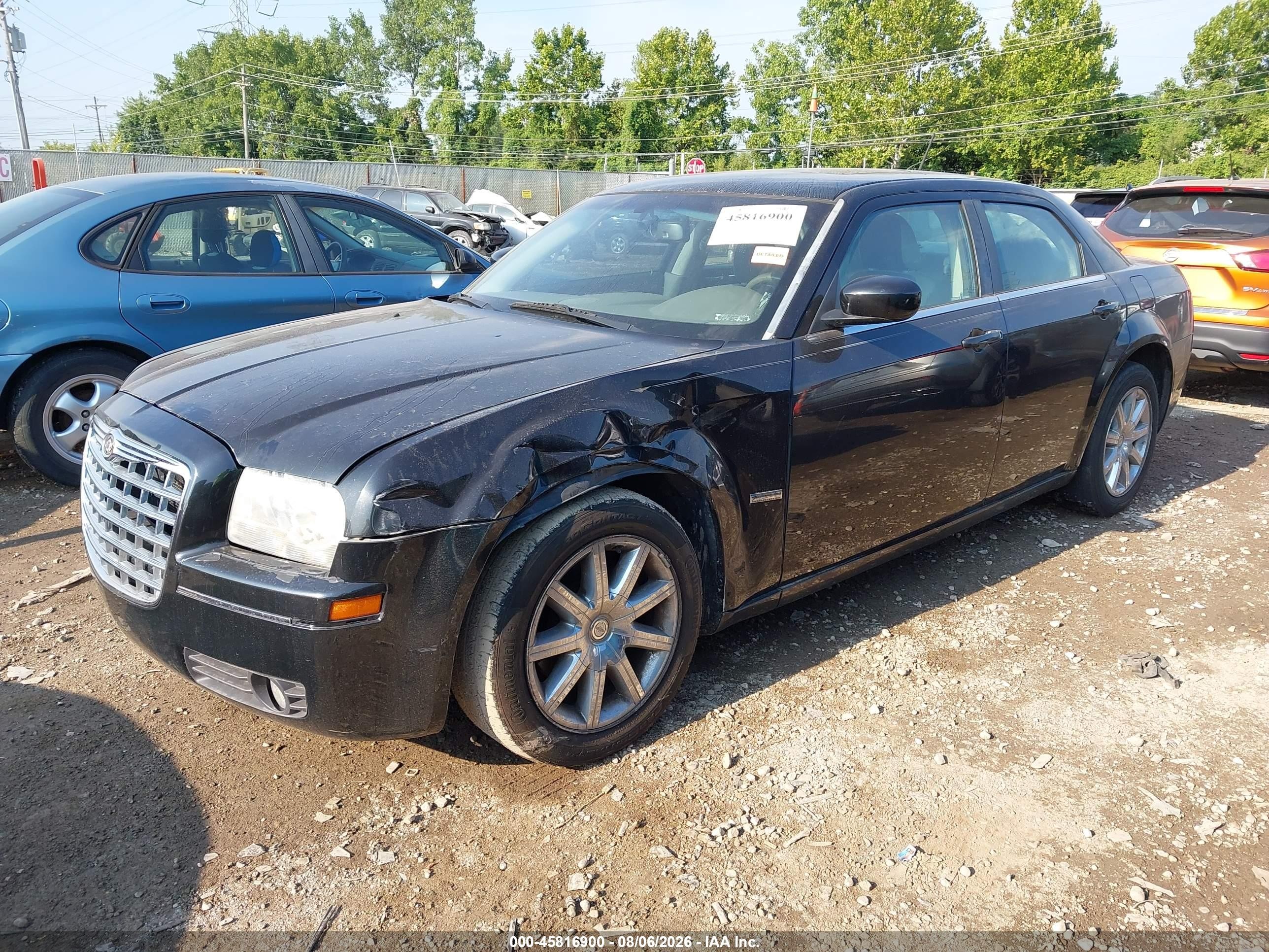 2008 Chrysler 300 Touring Black vin: 2C3LA53G98H238022