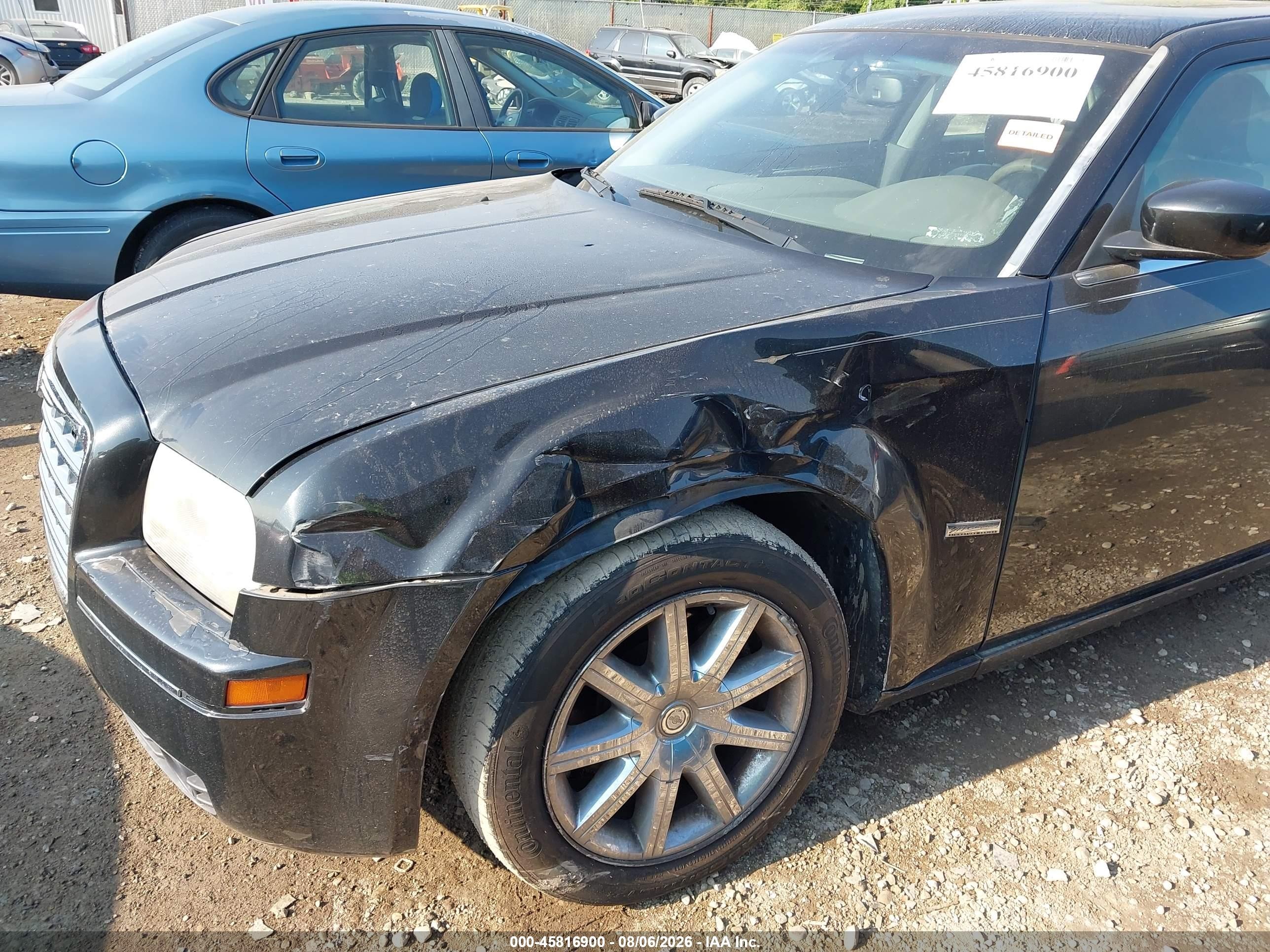 2008 Chrysler 300 Touring Black vin: 2C3LA53G98H238022