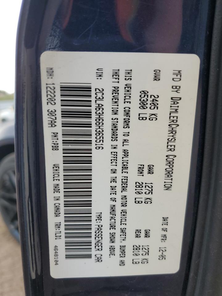 2006 Chrysler 300c Blue vin: 2C3LA63H66H365516