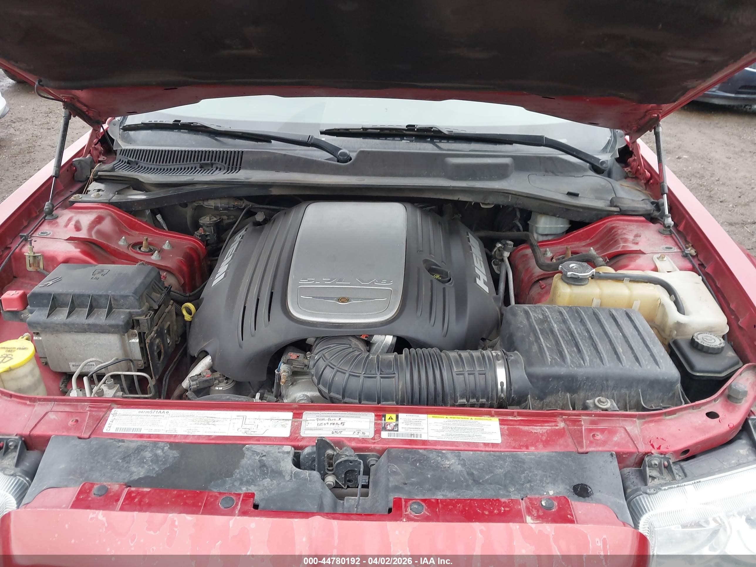 2007 Chrysler 300c   Red vin: 2C3LA63H97H711737