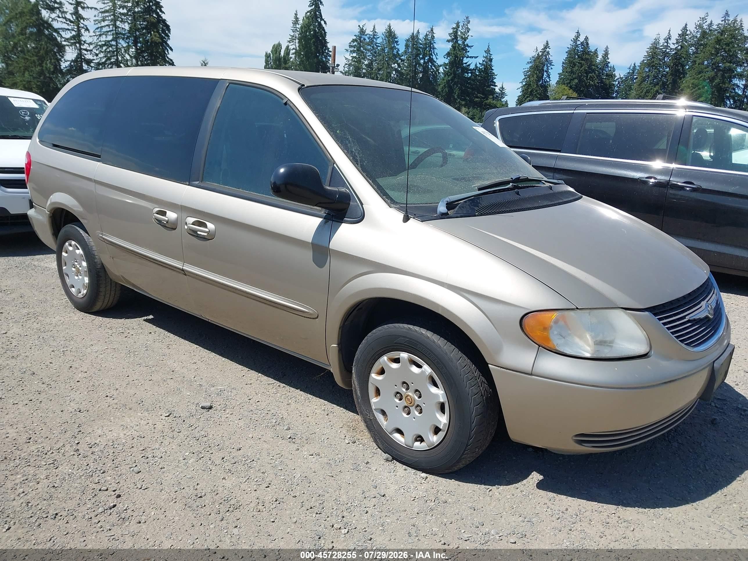 2002 Chrysler Town & Country Lx Золотой vin: 2C4GP44332R729253