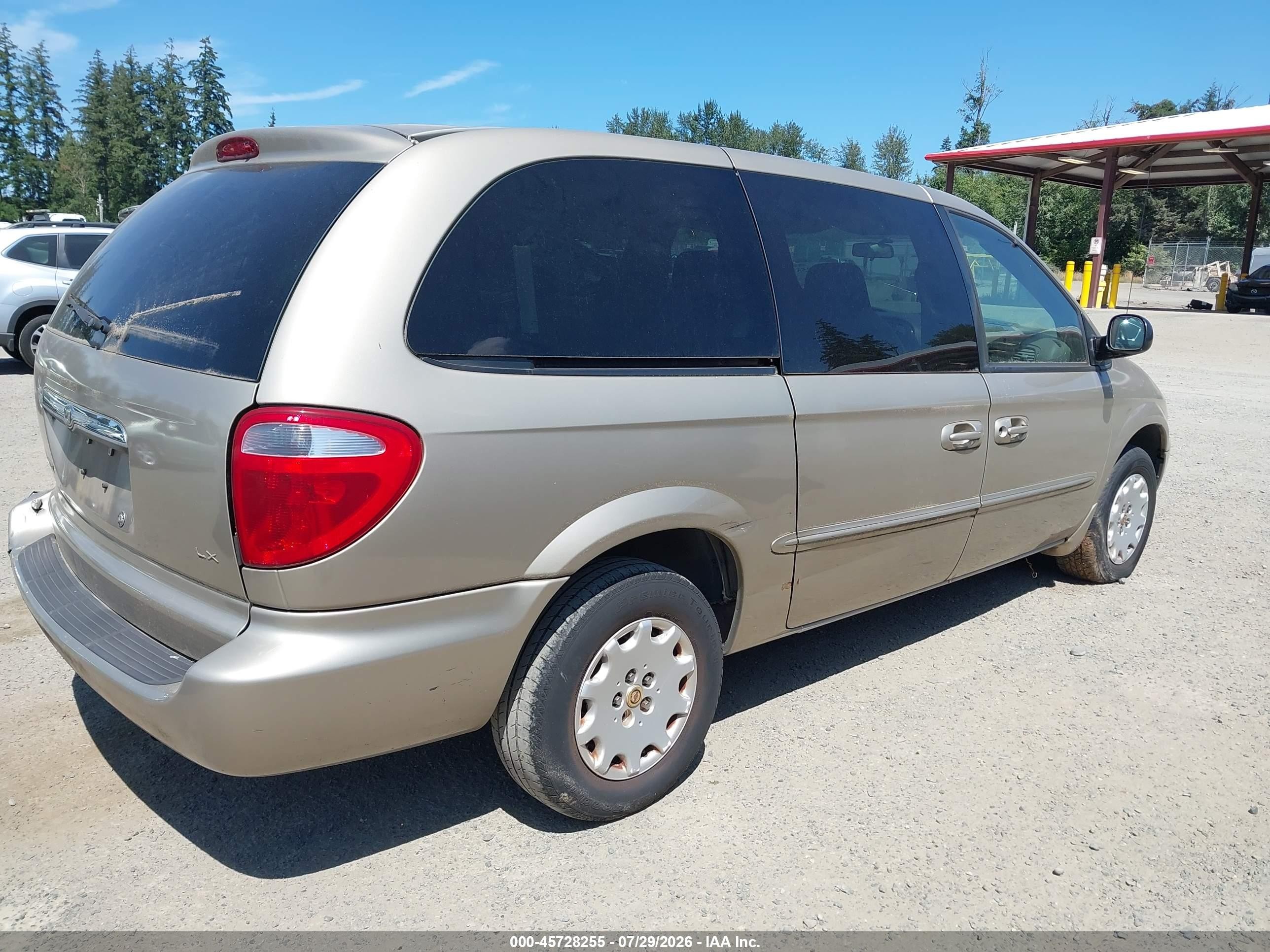 2002 Chrysler Town & Country Lx Gold vin: 2C4GP44332R729253