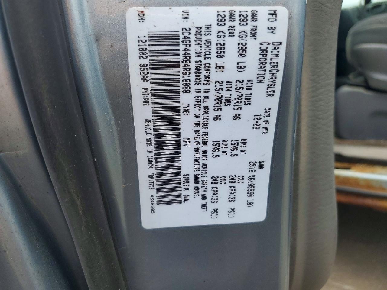 2004 Chrysler Town & Country Lx Синий vin: 2C4GP44R84R618088