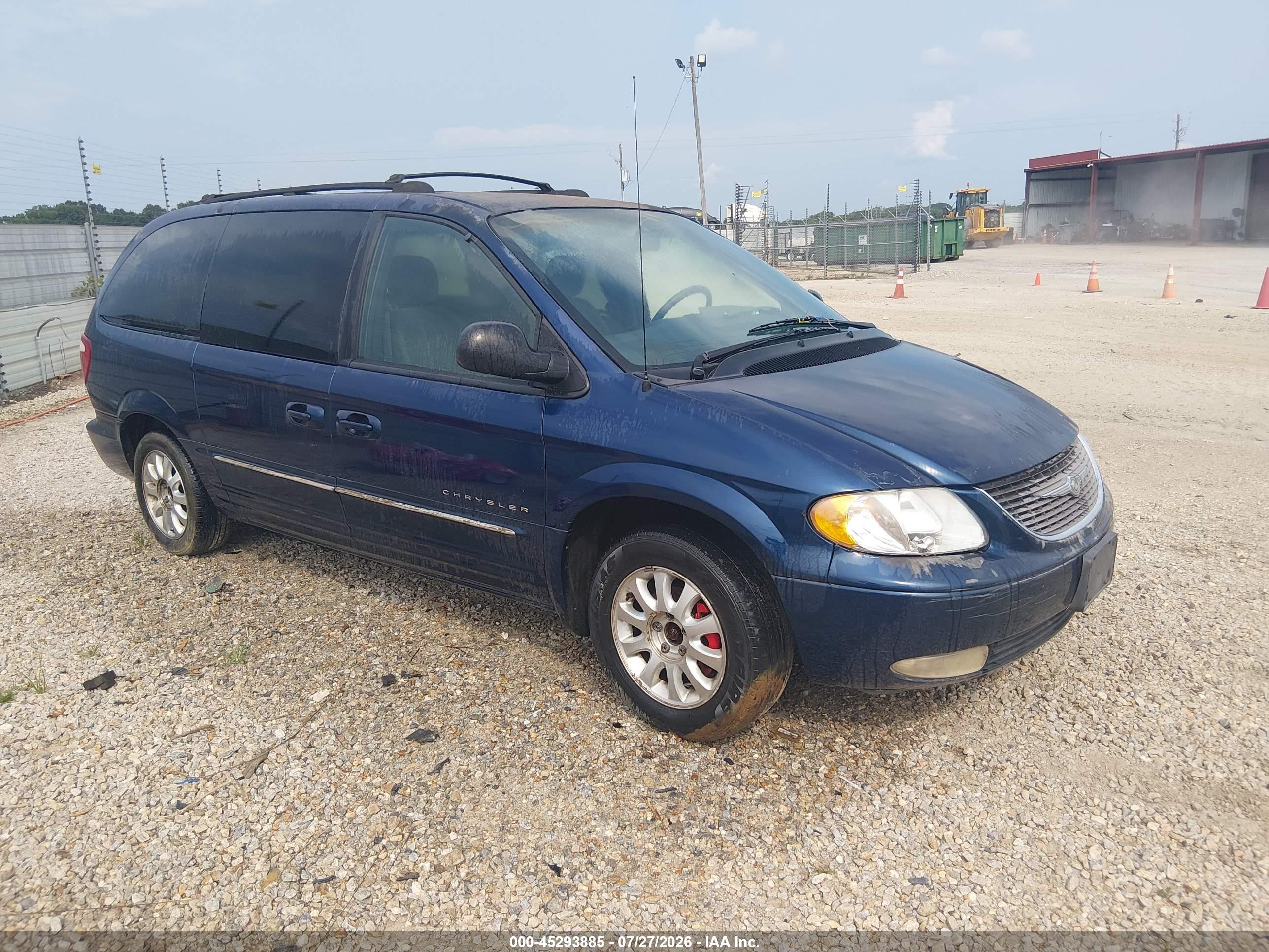 2001 Chrysler Town & Country Lxi Blue vin: 2C4GP54L51R139463