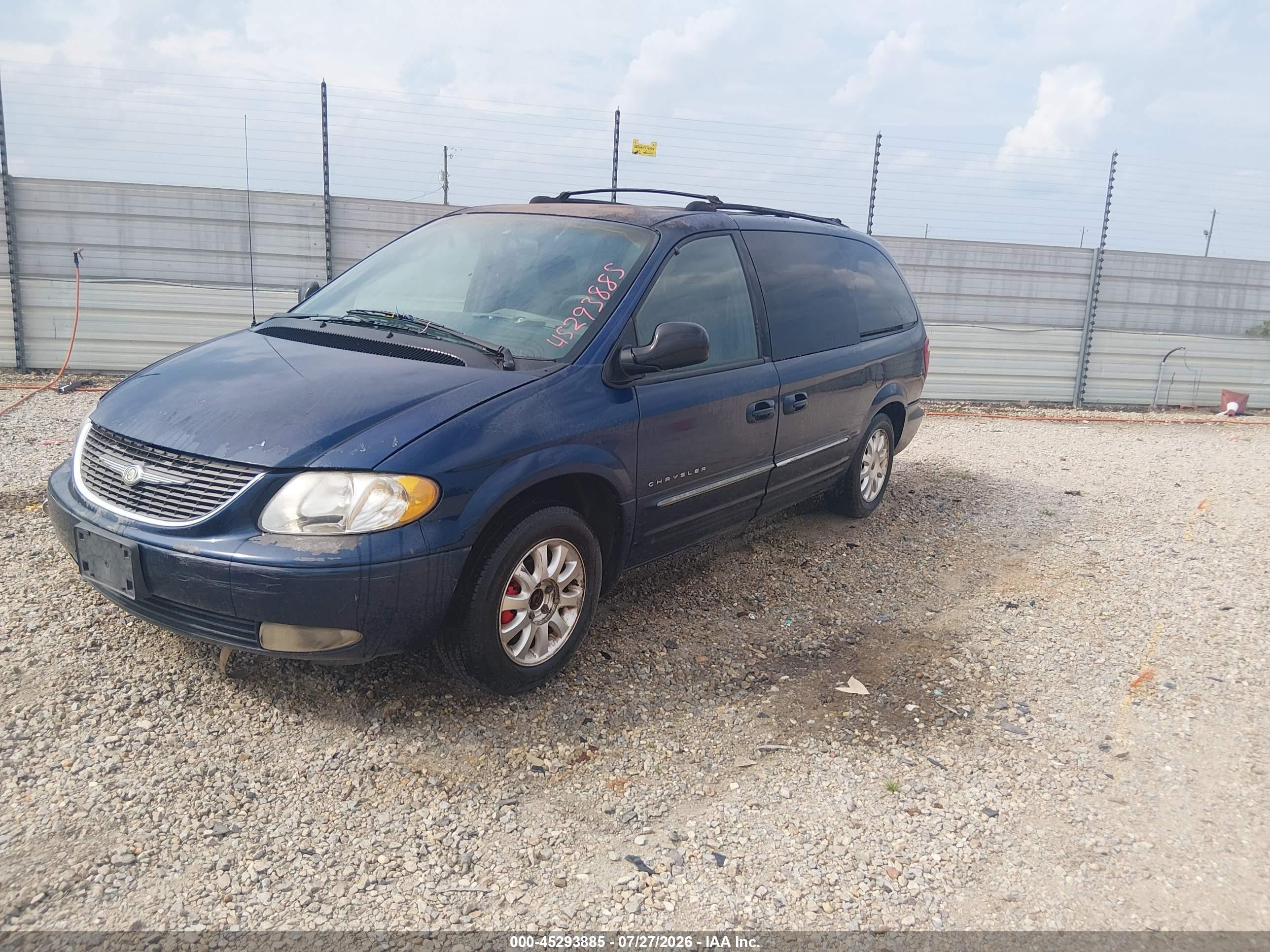 2001 Chrysler Town & Country Lxi Blue vin: 2C4GP54L51R139463